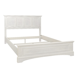 Pemberly Row Basics Queen Bed Set 3/CTN in Rustic White Finish Engineered Wood