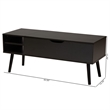 Pemberly Row Two-Tone Black and Brown Wood Coffee Table with Compartment