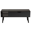Pemberly Row Two-Tone Black and Brown Wood Coffee Table with Compartment