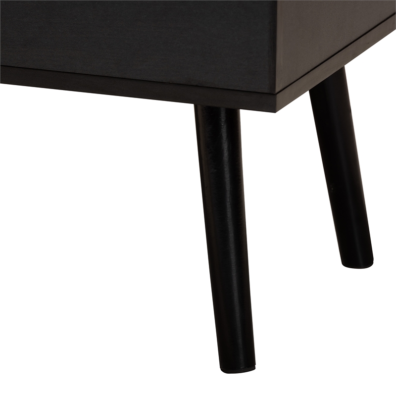 Pemberly Row Two-Tone Black and Brown Wood Coffee Table with Compartment