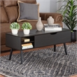 Pemberly Row Two-Tone Black and Brown Wood Coffee Table with Compartment