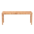 Pemberly Row Natural Rattan and Mahogany Wood Long Accent Bench