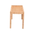Pemberly Row Natural Rattan and Mahogany Wood Long Accent Bench
