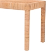 Pemberly Row Natural Rattan and Mahogany Wood Long Accent Bench