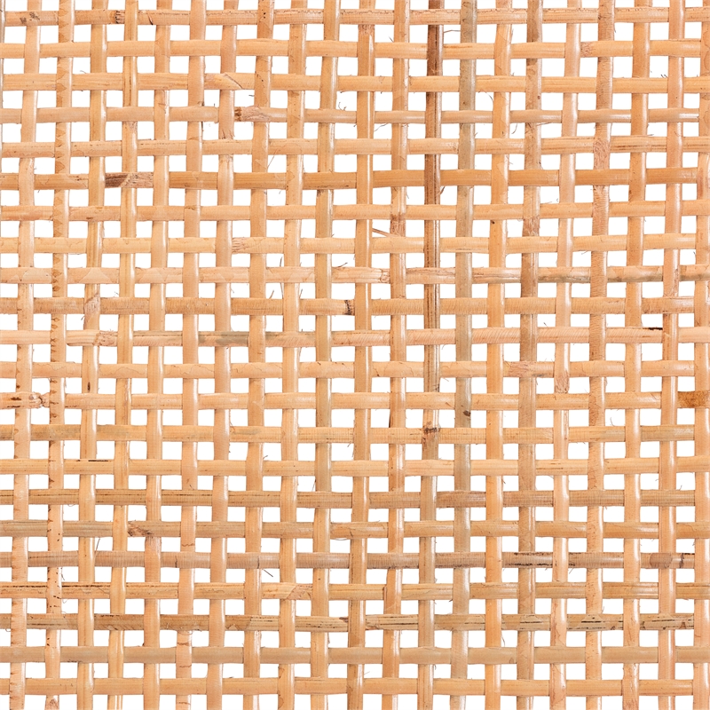 Pemberly Row Natural Rattan and Mahogany Wood Long Accent Bench