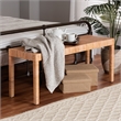 Pemberly Row Natural Rattan and Mahogany Wood Long Accent Bench
