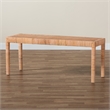Pemberly Row Natural Rattan and Mahogany Wood Long Accent Bench