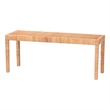 Pemberly Row Natural Rattan and Mahogany Wood Long Accent Bench
