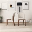 Pemberly Row Mid-Century Linen Fabric Dining Chairs in Beige (Set of 2)