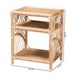 Pemberly Row Modern Bohemian Natural Brown Rattan Nightstand