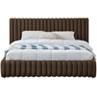 Pemberly Row Contemporary Transitional Brown Velvet King Bed