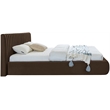 Pemberly Row Contemporary Transitional Brown Velvet King Bed