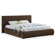 Pemberly Row Contemporary Transitional Brown Velvet King Bed