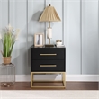 Pemberly Row Contemporary Transitional Black Finish Night Stand
