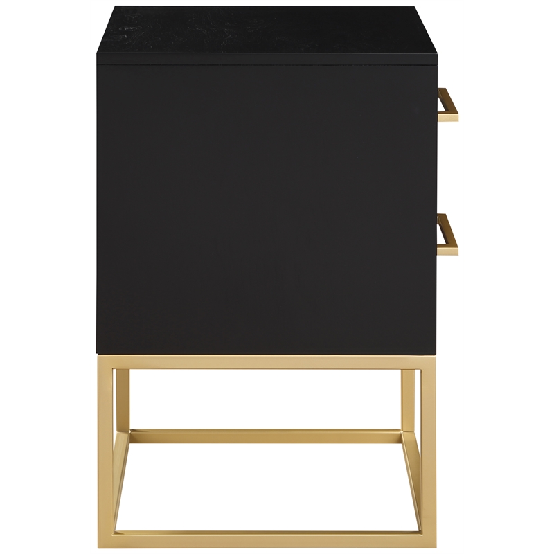 Pemberly Row Contemporary Transitional Black Finish Night Stand