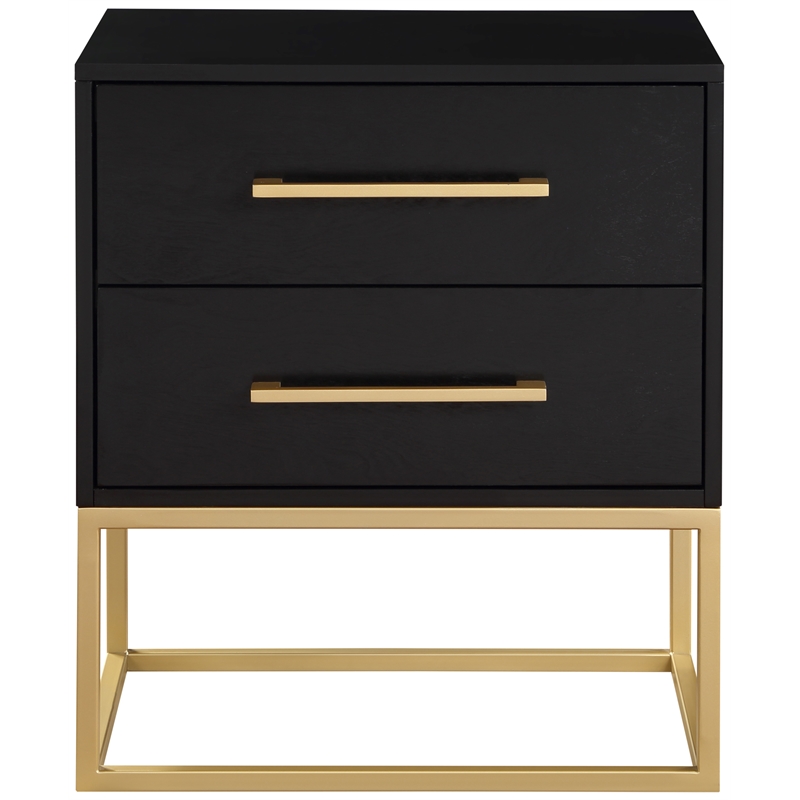 Pemberly Row Contemporary Transitional Black Finish Night Stand