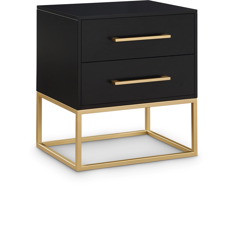 Pemberly Row Contemporary Transitional Black Finish Night Stand