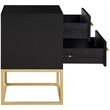 Pemberly Row Contemporary Transitional Black Finish Night Stand