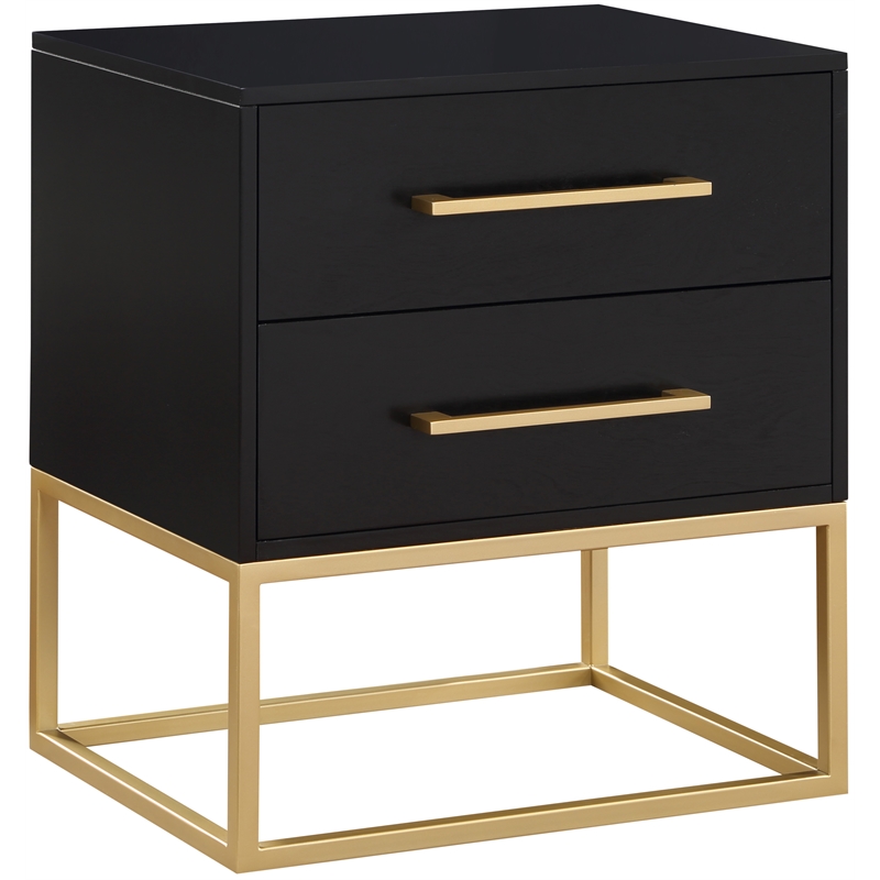 Pemberly Row Contemporary Transitional Black Finish Night Stand