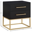 Pemberly Row Contemporary Transitional Black Finish Night Stand