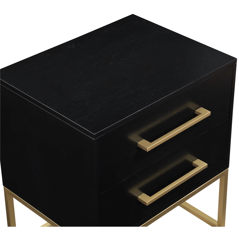 Pemberly Row Contemporary Transitional Black Finish Night Stand