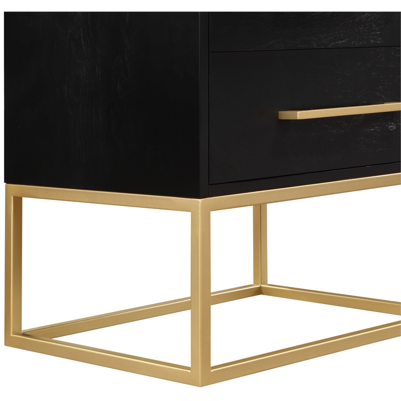 Pemberly Row Contemporary Transitional Black Finish Night Stand