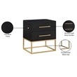 Pemberly Row Contemporary Transitional Black Finish Night Stand