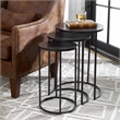 Pemberly Row Contemporary Aluminum Nesting Tables in Espresso (Set of 3)