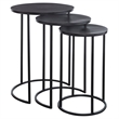 Pemberly Row Contemporary Aluminum Nesting Tables in Espresso (Set of 3)