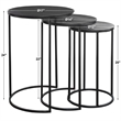 Pemberly Row Contemporary Aluminum Nesting Tables in Espresso (Set of 3)