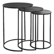 Pemberly Row Contemporary Aluminum Nesting Tables in Espresso (Set of 3)