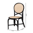 Pemberly Row Modern Two-Tone Black and Brown Rattan Dining Chair