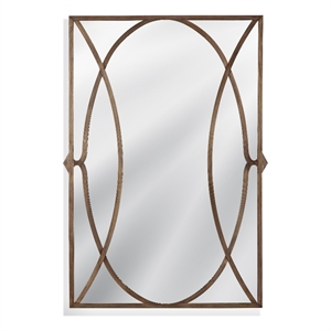 Pemberly Row Contemporary Wall Mirror in Bronze Finished Metal
