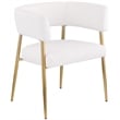 Pemberly Row Cream Durable Linen Textured Fabric Dining Chair