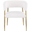 Pemberly Row Cream Durable Linen Textured Fabric Dining Chair