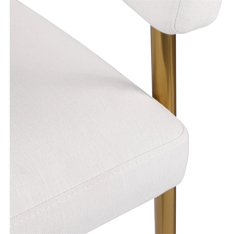 Pemberly Row Cream Durable Linen Textured Fabric Dining Chair