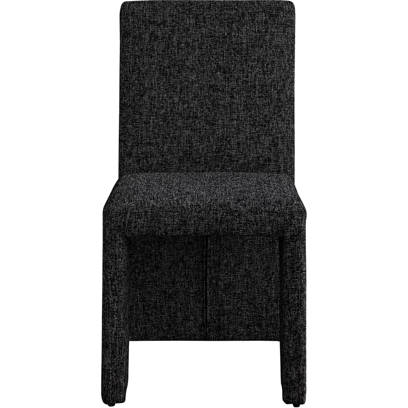 Pemberly Row Black Linen Textured Fabric Dining Chair (Set of 2)