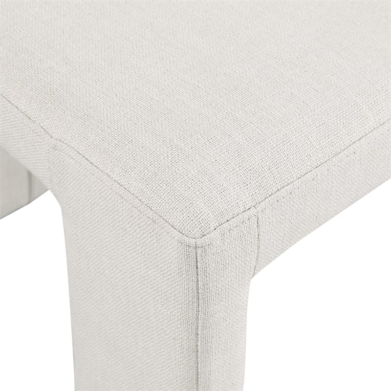 Pemberly Row Cream Linen Textured Fabric Dining Chair (Set of 2)