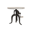 Pemberly Row Adjustable Crank Accent Table in Driftwood/Aged Iron