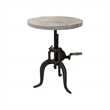 Pemberly Row Adjustable Crank Accent Table in Driftwood/Aged Iron