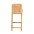 Pemberly Row Bohemian Natural Brown Rattan and Mahogany Wood Bar Stool