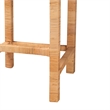 Pemberly Row Bohemian Natural Brown Rattan and Mahogany Wood Bar Stool