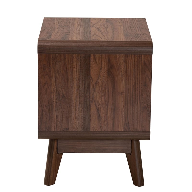 Pemberly Row Modern Walnut Brown Finished Wood 2-Drawer Nightstand