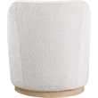Pemberly Row Contemporary Cream Boucle Fabric Swivel Accent Chair