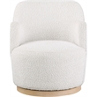 Pemberly Row Contemporary Cream Boucle Fabric Swivel Accent Chair