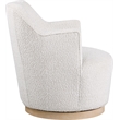 Pemberly Row Contemporary Cream Boucle Fabric Swivel Accent Chair
