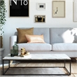 Pemberly Row Contemporary Transitional Sofa in Light Gray Linen
