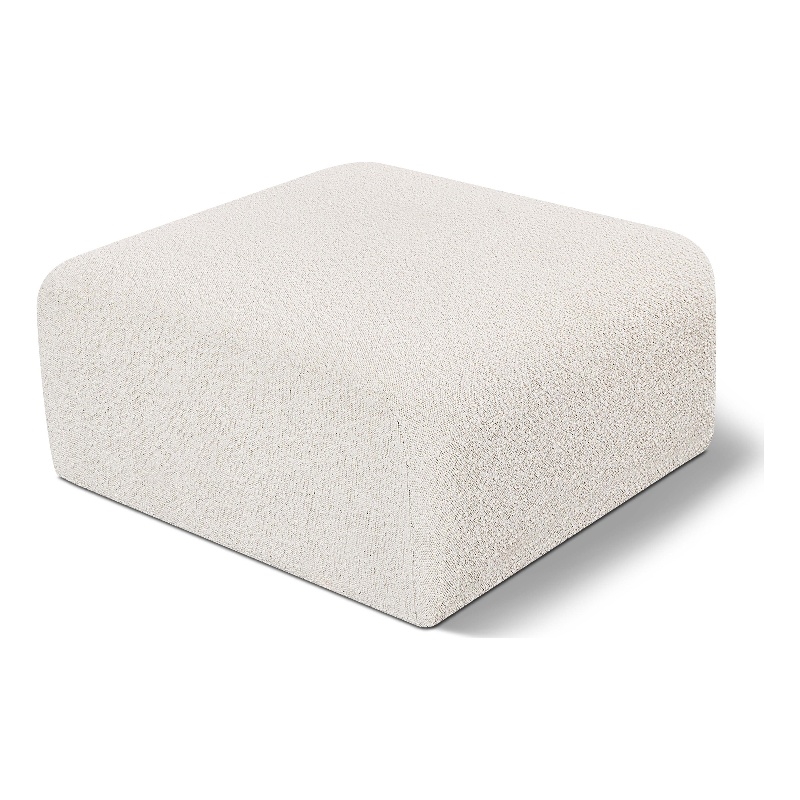 Pemberly Row Modern / Contemporary Cream Boucle Fabric Ottoman