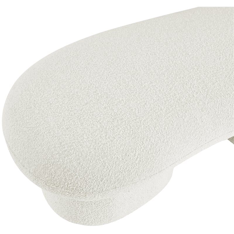 Pemberly Row Modern / Contemporary Cream Boucle Fabric Bench