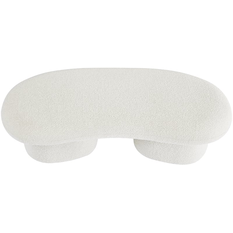 Pemberly Row Modern / Contemporary Cream Boucle Fabric Bench